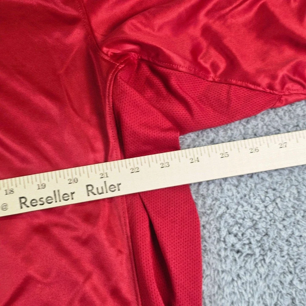 Nike Dri Fit Mens 2XL Polo Shirt Red 1/4 Zip Tennis Short Sleeve Performance